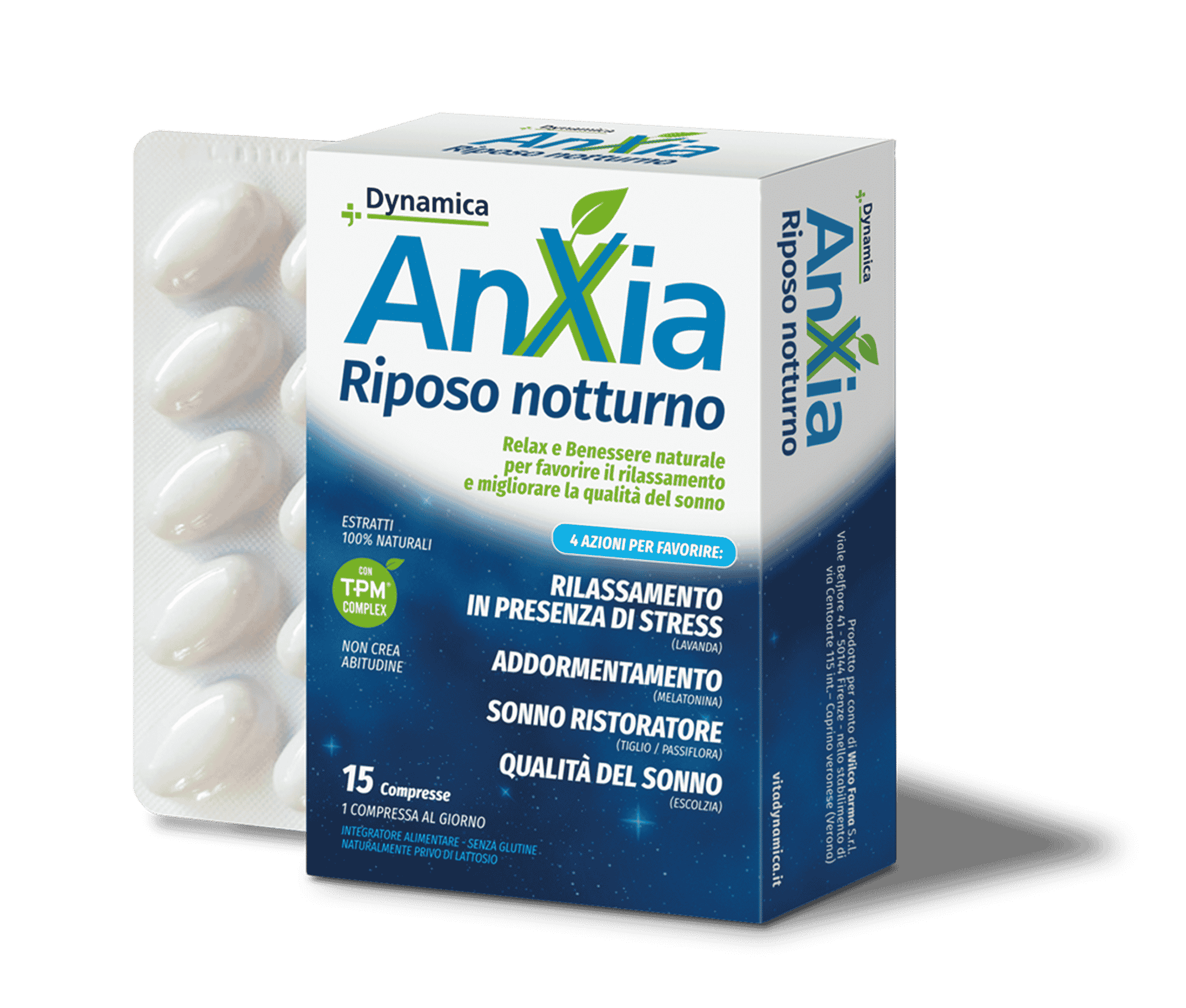 DynamicaAnxia Riposo Notturno 15 compresse - Pack